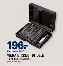 Stark WERA BITSSÆT 61 DELE TX 10-40. 61 universal 4. tilbud