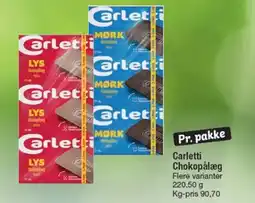 Fakta Tyskland Carletti Chokopålæg Flere varianter tilbud
