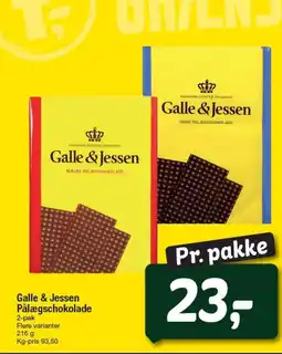 Fakta Tyskland Galle & Jessen Pålægschokolade tilbud