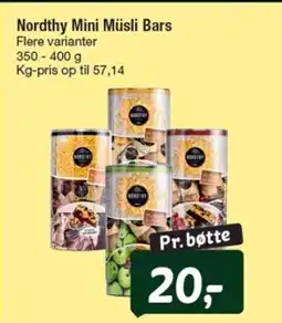 Fakta Tyskland Nordthy Mini Müsli Bars tilbud