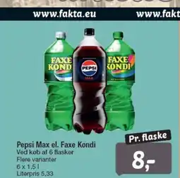 Fakta Tyskland Pepsi Max el. Faxe Kondi tilbud