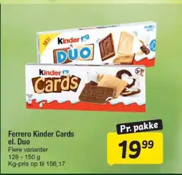 Fakta Tyskland Ferrero Kinder Cards el. Duo tilbud