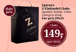 LokalBrugsen Epicuro Z-Zinfandel i boks tilbud