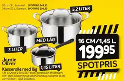 Din Isenkræmmer Jamie Oliver Kasserolle med låg 1,45 LITER tilbud