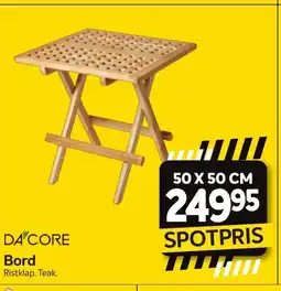 Din Isenkræmmer DA CORE Bord Ristklap. Teak. tilbud