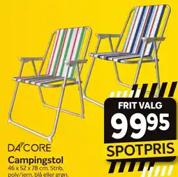 Din Isenkræmmer DA CORE Campingstol tilbud