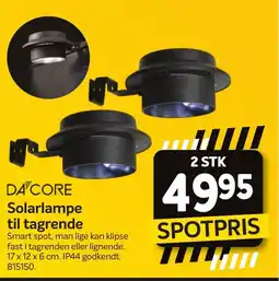Din Isenkræmmer DA CORE Solarlampe til tagrende tilbud