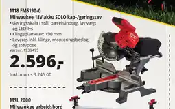 10-4 Byggecenter Milwaukee 18V akku SOLO kap-/geringssav tilbud