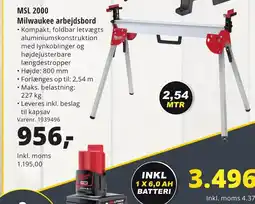 10-4 Byggecenter MSL 2000 Milwaukee arbejdsbord tilbud