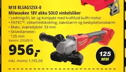 10-4 Byggecenter M18 BLSAG125X-0 Milwaukee 18V akku SOLO vinkelsliber tilbud