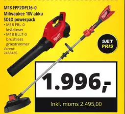 10-4 Byggecenter M18 FPP2OPL16-0 Milwaukee 18V akku SOLO powerpack tilbud