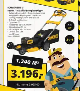 10-4 Byggecenter DCMWSP156N-XJ Dewalt 18V XR akku SOLO plæneklipper tilbud