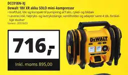 10-4 Byggecenter DCC018N-XJ Dewalt 18V XR akku SOLO mini-kompressor tilbud