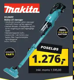 10-4 Byggecenter DCL286FRT Makita LXT støvsuger tilbud