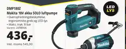 10-4 Byggecenter DMP180Z Makita 18V akku SOLO luftpumpe tilbud