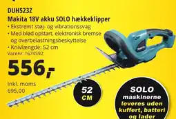 10-4 Byggecenter DUH523Z Makita 18V akku SOLO hækkeklipper tilbud