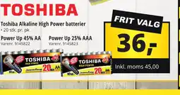 10-4 Byggecenter TOSHIBA Toshiba Alkaline High Power batterier tilbud