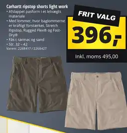 10-4 Byggecenter Carhartt ripstop shorts light work tilbud