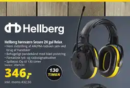 10-4 Byggecenter Hellberg høreværn Secure 2H gul Relax tilbud