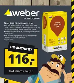 10-4 Byggecenter Weber Multi 280 hæftemørtel tilbud
