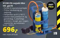 10-4 Byggecenter SF3100 CFH svejsekit Mini inkl. gas/ilt tilbud