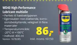 10-4 Byggecenter WD40 High-Performance Lubricant multiolie tilbud