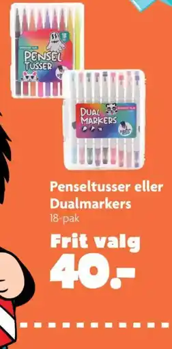 Fætter BR Penseltusser eller Dualmarkers 18-pak tilbud