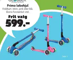Fætter BR GLOBBER Primo løbehjul Foldbart. Mint, pink eller blå. Ekstra forstærket stel. tilbud
