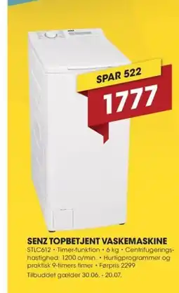 Expert SENZ TOPBETJENT VASKEMASKINE STLC612 tilbud