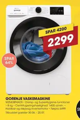 Expert GORENJE VASKEMASKINE tilbud
