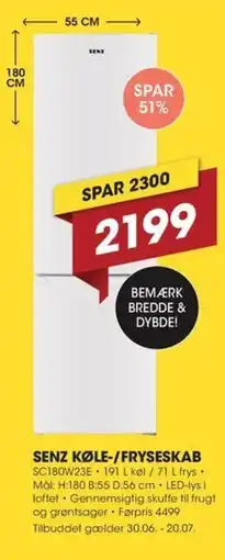 Expert SENZ KØLE-/FRYSESKAB tilbud
