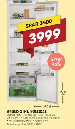 Expert GRUNDIG INT. KØLESKAB tilbud