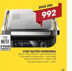 Expert Chef matteo bordgrill tilbud