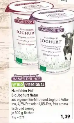 Citti Hamfelder Hof Bio Joghurt Natur tilbud