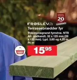 Bauhaus FRØSLEV GARANTI Terrassebrædder fyr tilbud