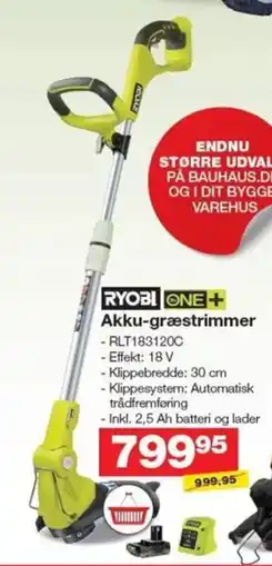 Bauhaus RYOBI ONE+ Akku-græstrimmer tilbud