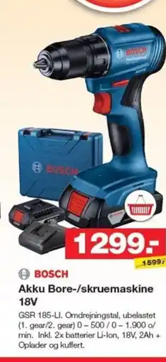Bauhaus BOSCH Akku Bore-/skruemaskine 18V tilbud