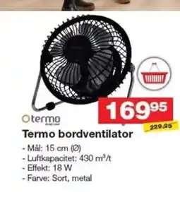 Bauhaus Otermo Termo bordventilator tilbud