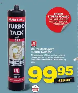 Bauhaus Montagelim TURBO TACK 291 tilbud