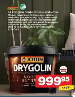 Bauhaus Drygolin Nordic extreme vindue/dør tilbud