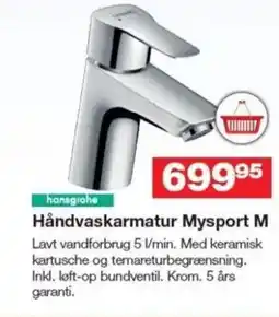 Bauhaus Hansgrohe håndvaskarmatur mysport m tilbud