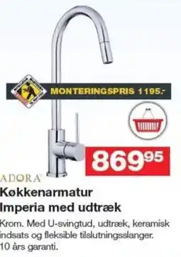 Bauhaus ADORA Køkkenarmatur Imperia med udtræk tilbud