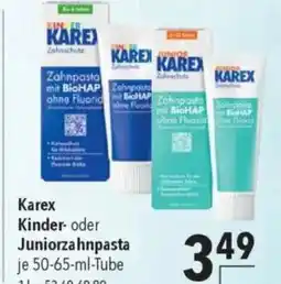 Citti Karex Kinder- oder Juniorzahnpasta tilbud