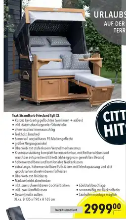 Teak Strandkorb Friesland Sylt XL