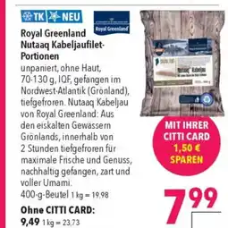 Citti TK NEU Royal Greenland Nutaaq Kabeljaufilet- Portionen tilbud