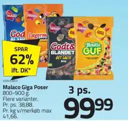 Fleggaard Malaco Giga Poser tilbud
