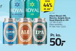Fleggaard Albani Mosaic IPA, Blanche, Belgisk Ale el. Royal Blanche el. IPA tilbud