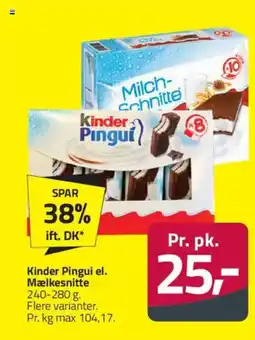 Fleggaard Kinder Pingui el. Mælkesnitte tilbud