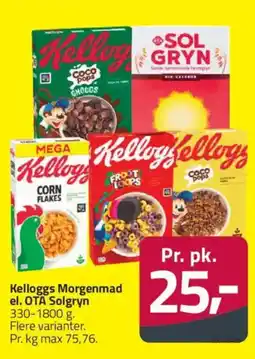 Fleggaard Kelloggs Morgenmad el. OTA Solgryn tilbud