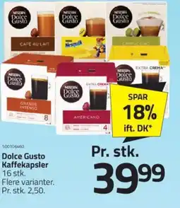 Fleggaard Dolce Gusto Kaffekapsler tilbud